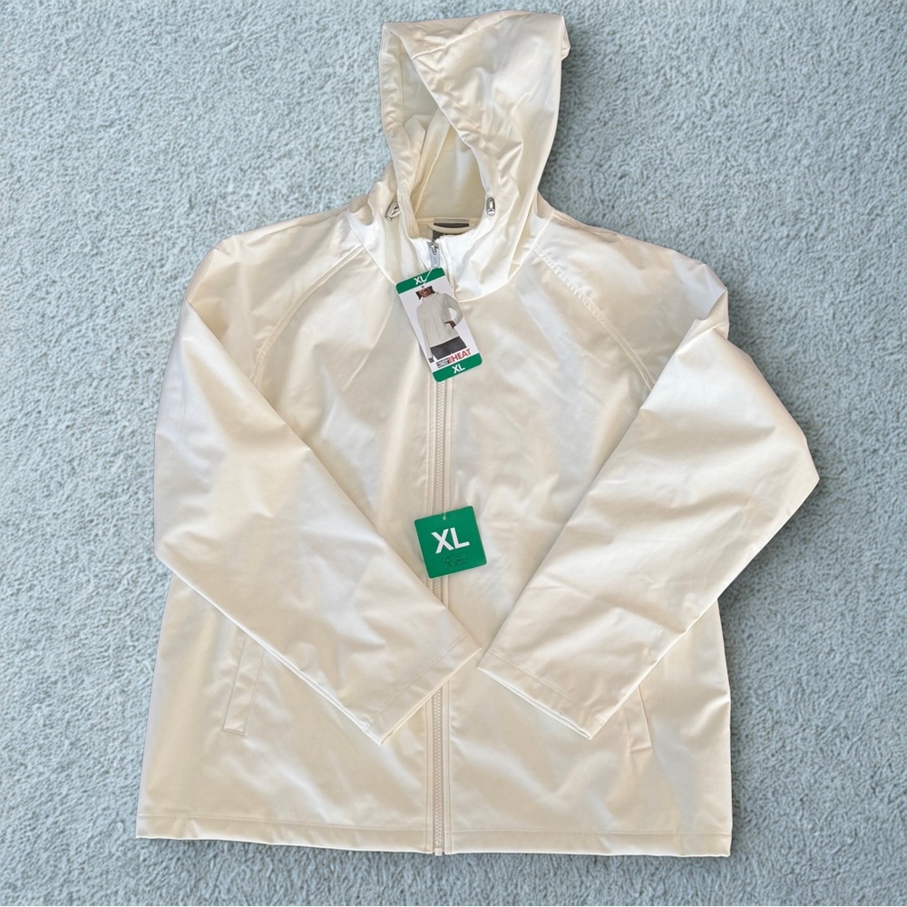 32 Degrees Cream Zip-Up Hooded Jacket XL Spring -lightweight